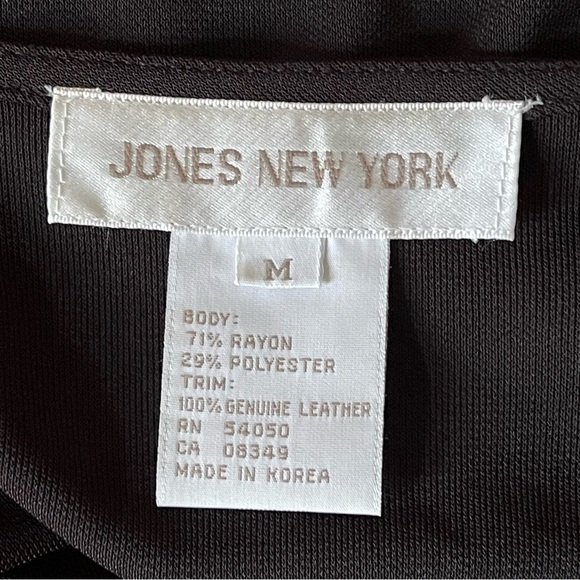 Jones New York Wrap Dress with Leather Trim Waist - Picture 7 of 12